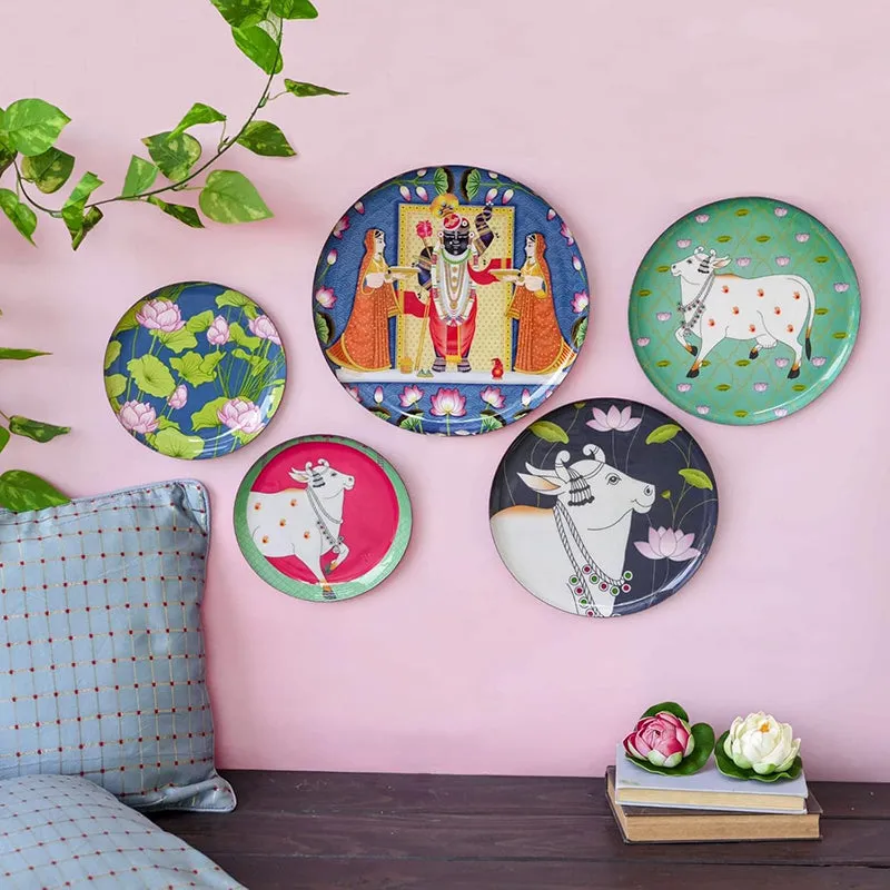 Vrindavana Charm Wall Plate - Set Of Five media 8