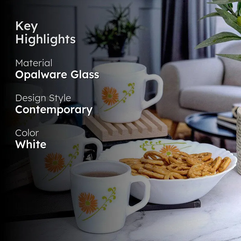 Cello Opalware Glass Tea Cup - Five Piece Set media 2