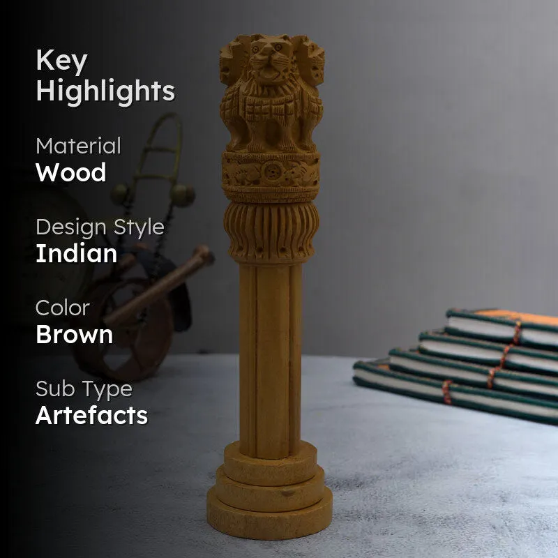 The Pillars Of Ashoka Lacquered Wood Show Piece media 2