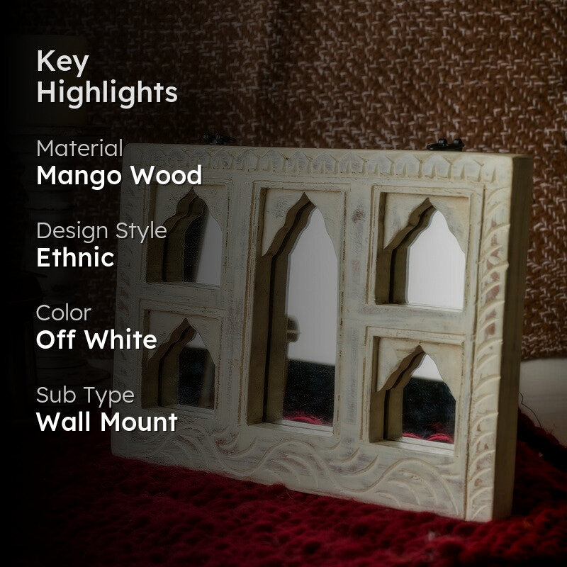 Kivra Solid Mango Wood Wall Mirror media 2