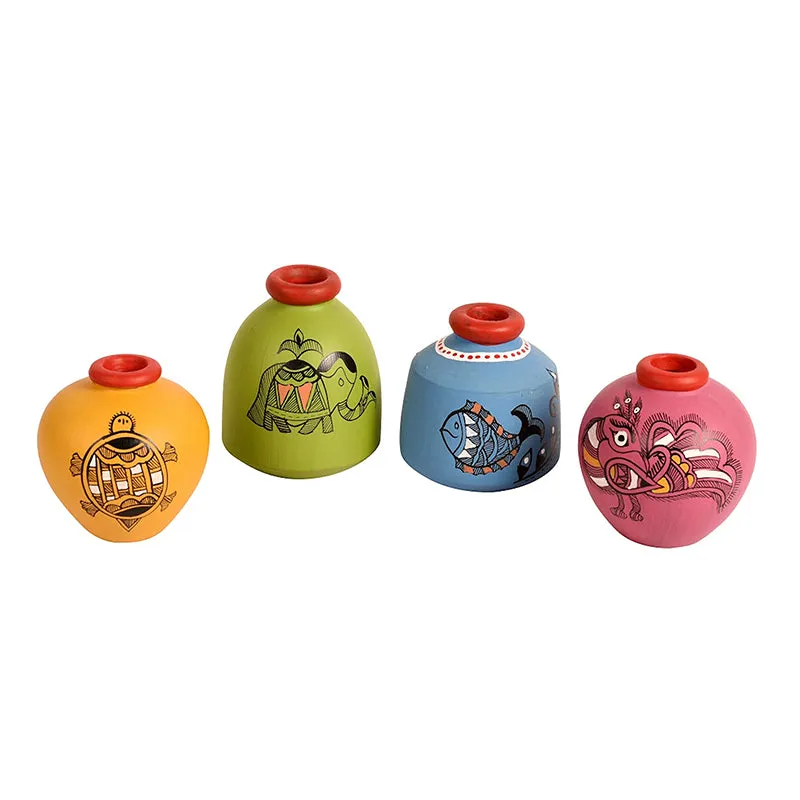 Girija Handcrafted Wall Shelf With Vase - Five Piece Set media 4