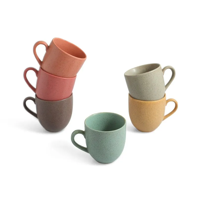 Colour Ceramic Tea Cup (200 mL Each) - Set Of Six media 3
