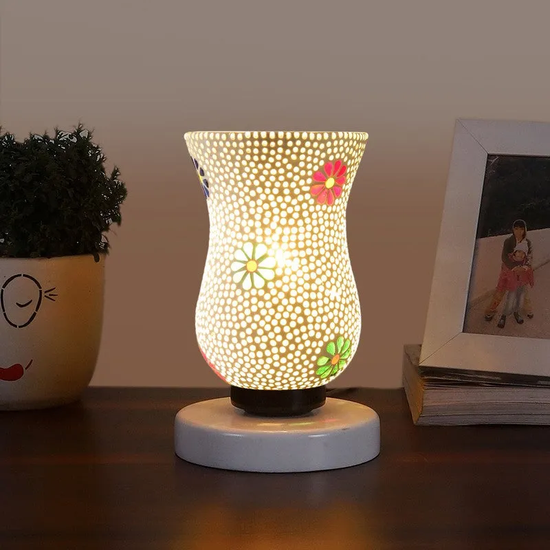 Ignira Mosaic Glass Table Lamp With Wooden Base - Multicolor media 3