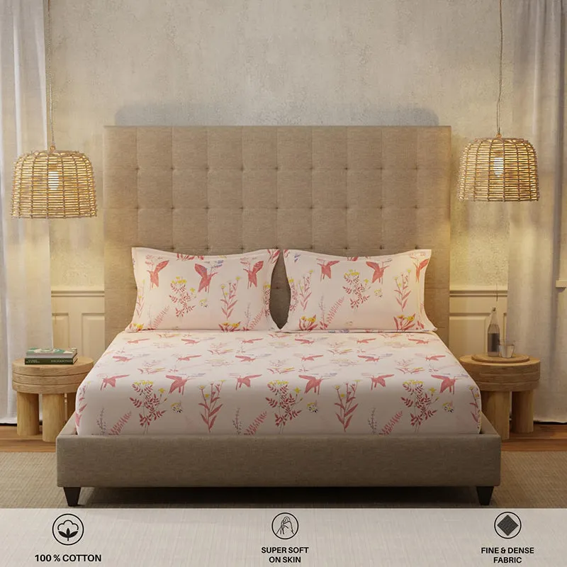 Urban Space Whisper Peach Cotton Bedsheet - 200 TC media 3