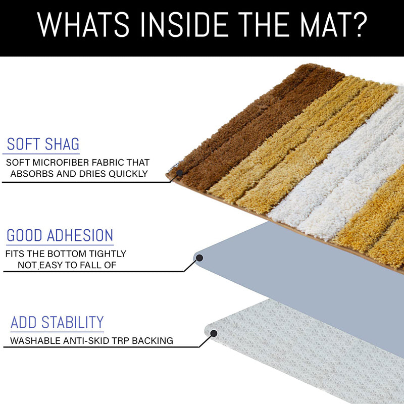 Line Luxe Bath Mat - Brown, Yellow media 4