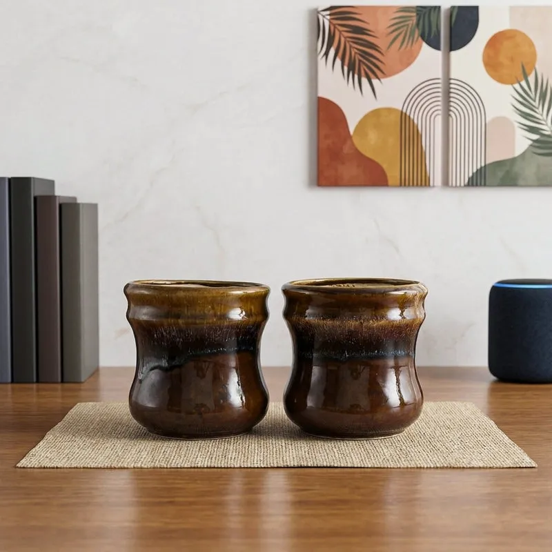 VelourVista Pots Brown - Set Of Two media 1