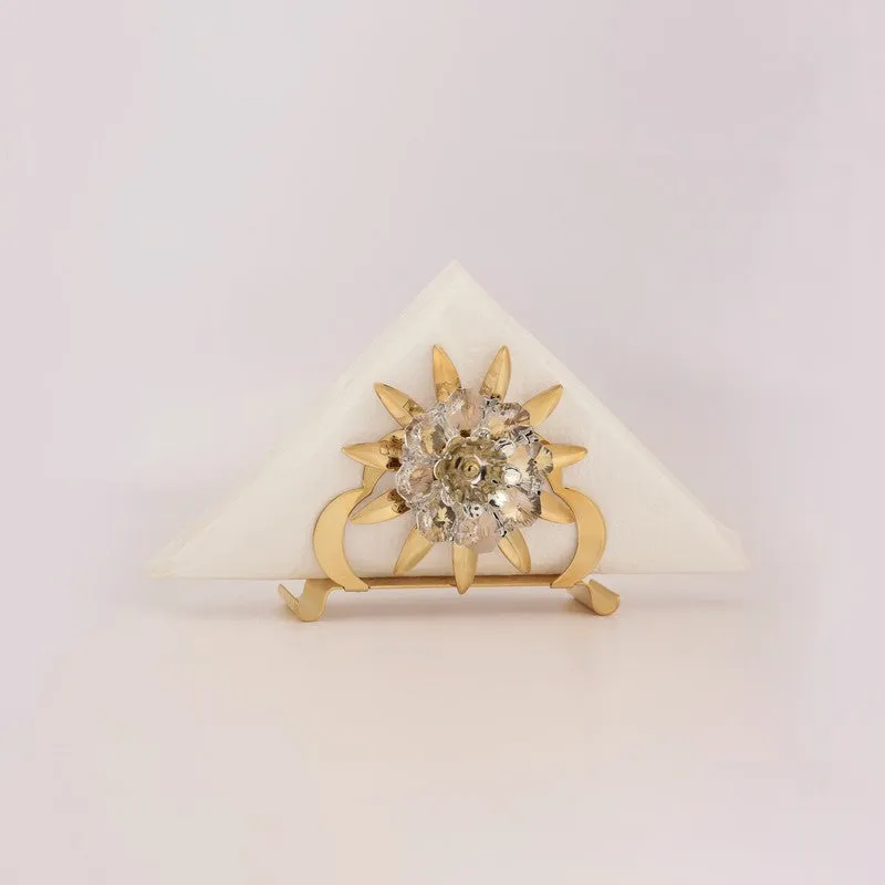 Opulent Floral 24K Gold Plated Mild Steel Tissue Holder media 3
