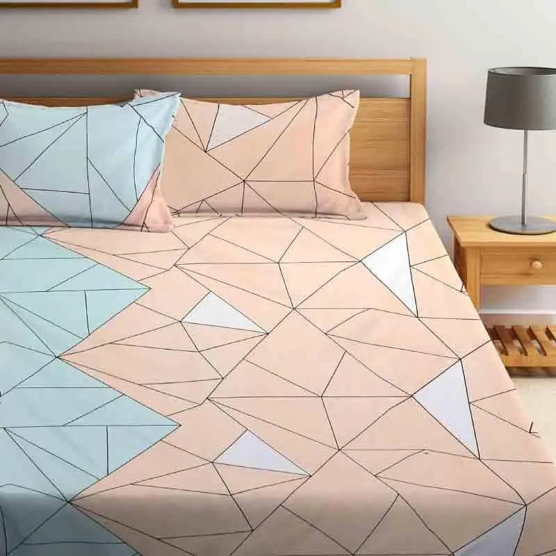 Mosaic Geometric Fitted Sheet Bedsheet - 130 GSM media 6