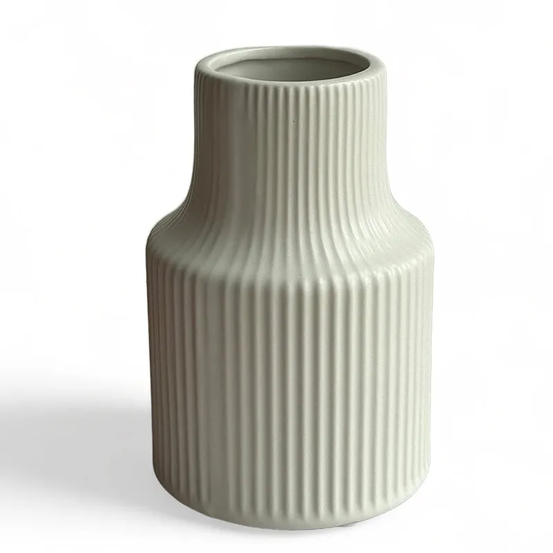 Petal Prose Ceramic Vase - White media 3