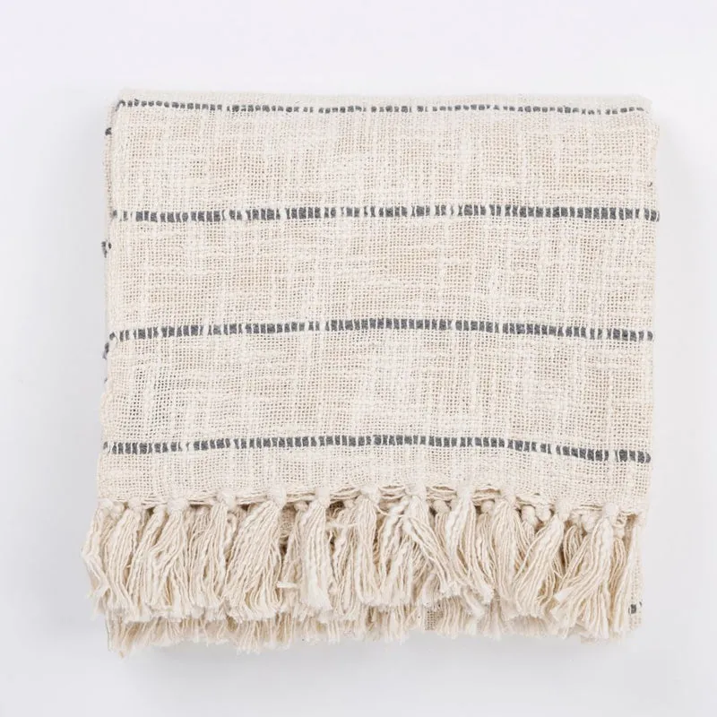 Flint Twist Striped Throw - Off White & Grey media 8