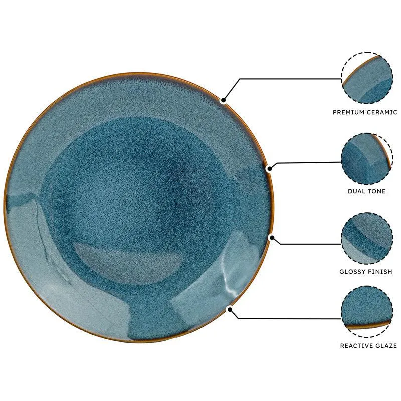 Tarangini Handmade Dinner Plate (Blue) - Set of Four media 6