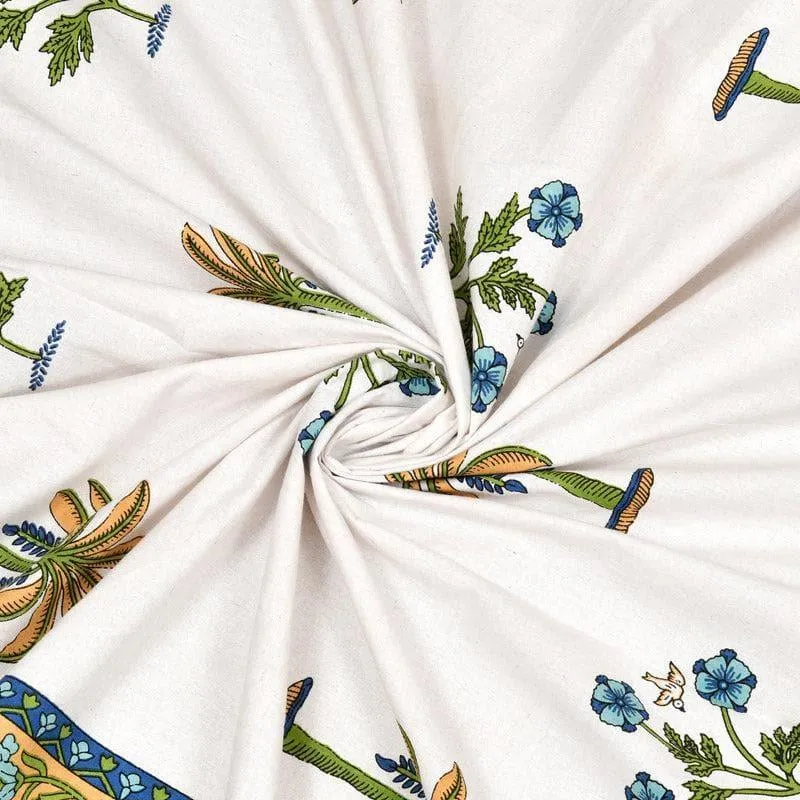 Palm Fields Printed Cotton Bedsheet (Yellow) - 140 TC media 5