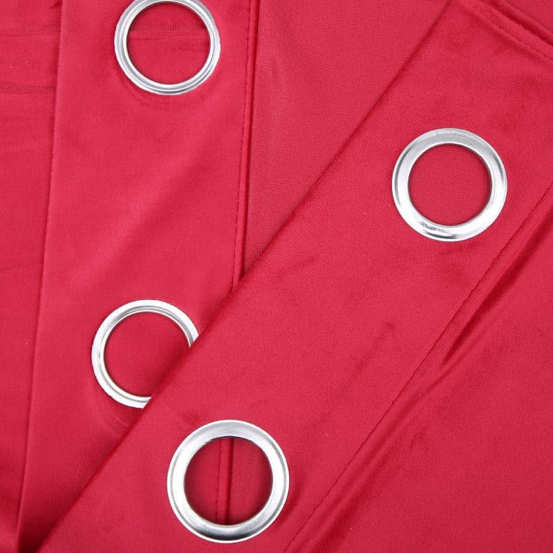 Kumudini Solid Curtain (Red) - Set Of Two media 3
