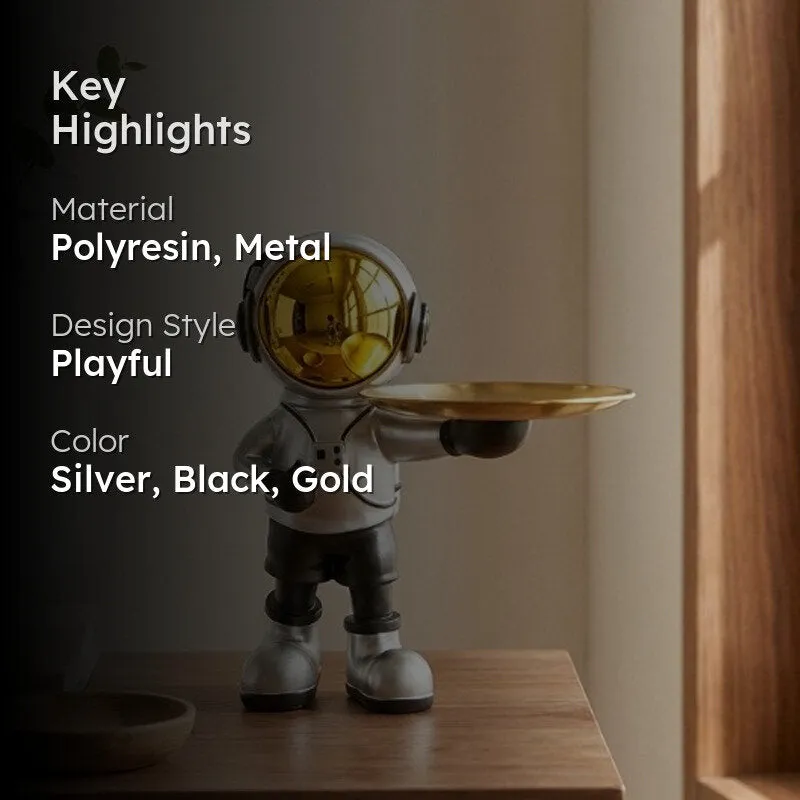 Astronaut Luxe Metal Accent Tray - Gold - 2