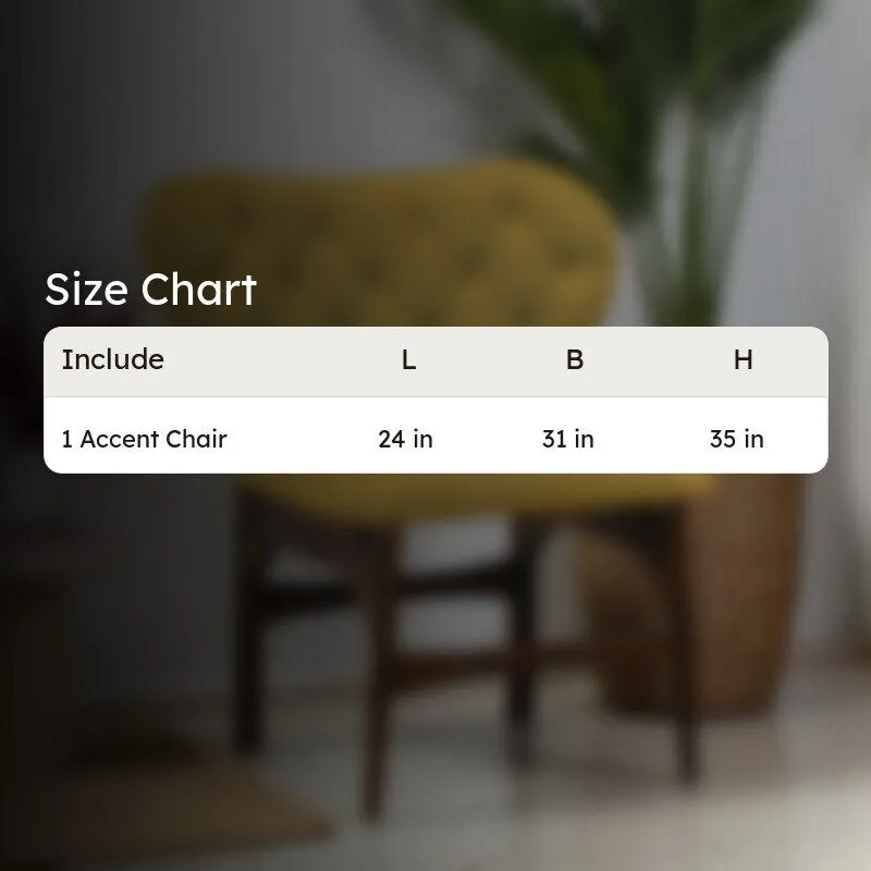 Racknest Rose Wood Accent Chair - Yellow media 11