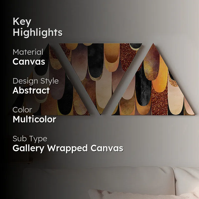 Ember Triad Abstract Canvas Wall Art - Set Of Three media 2