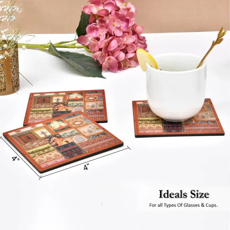 Minimalist White & Grey Coasters with Holder - Seven Piece Set media 6