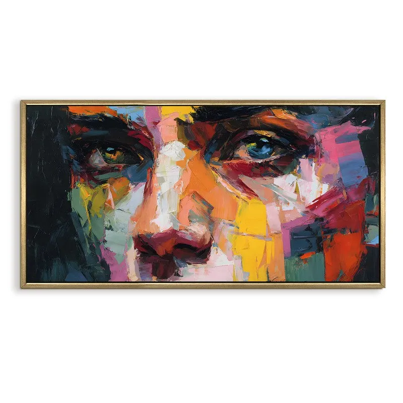Piercing Gaze Canvas Wall Painting With Frame media 3
