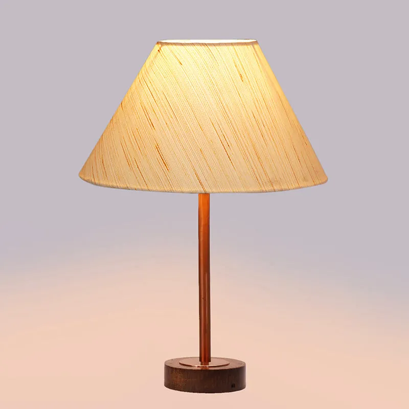 Cotin II Rodin Wooden Table Lamp - OffWhite,Copper,Brown media 5