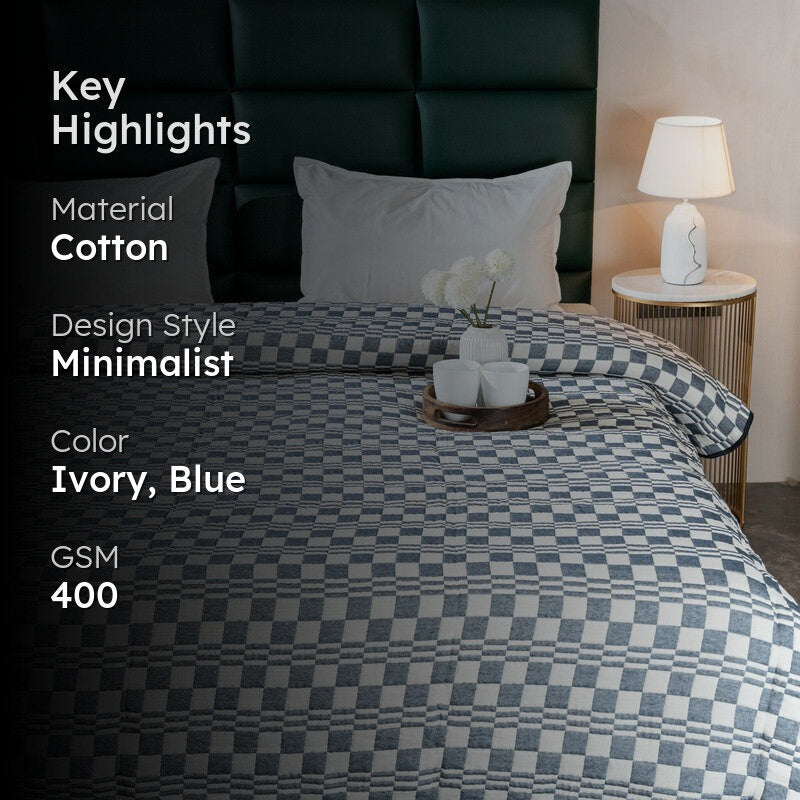 Ivory-Blue DIBBI Design Comforter media 2
