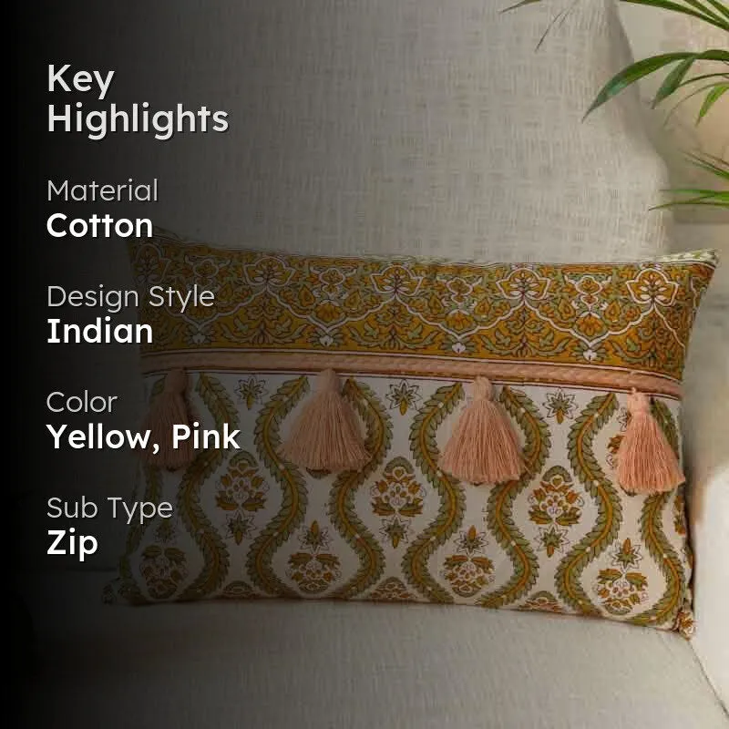 Meera Cushion Cover - Yellow media 2