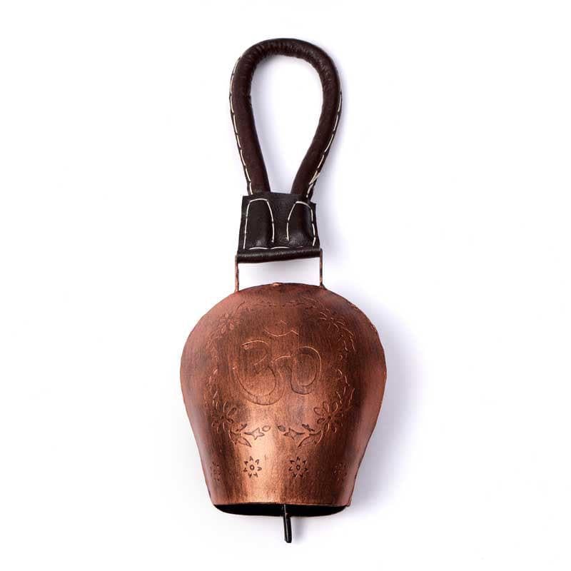 Sacred Om Engraved Rustic Metal Hanging Bell image 5