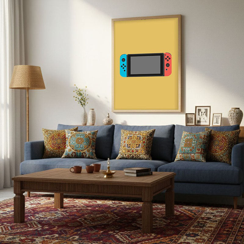 Control Shift Framed Canvas Archival Canvas Wall Painting - Natural Brown Frame media 3