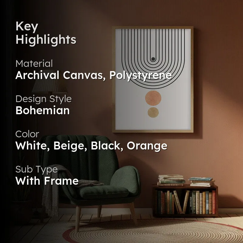 Warm Tones Canvas Wall Painting With Brown Frame media 2