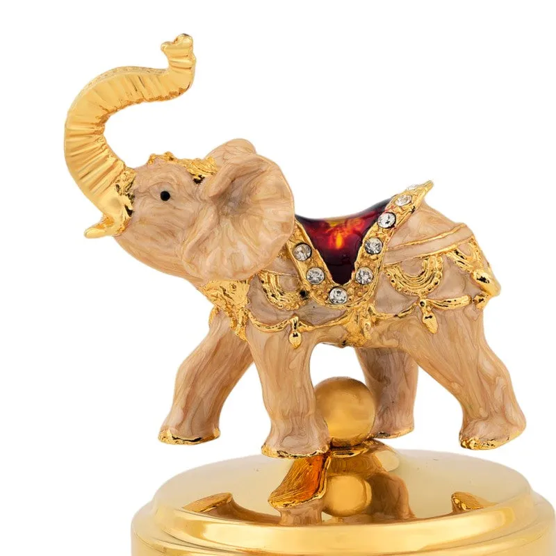 Majesty Elephant Figurine 24K Gold Plated Mild Steel Showpiece media 5