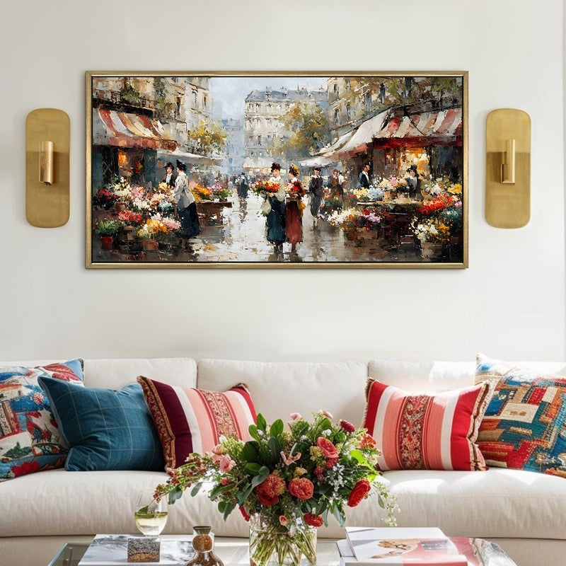 European Vintage Market Street Wall Art