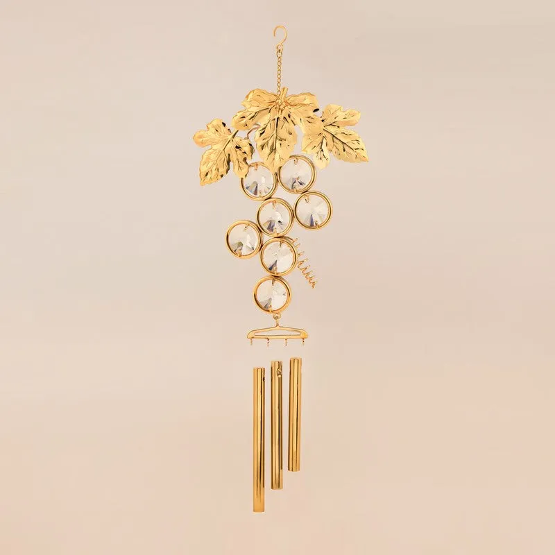 Floral Aura 24K Gold Plated Mild Steel Windchime media 3