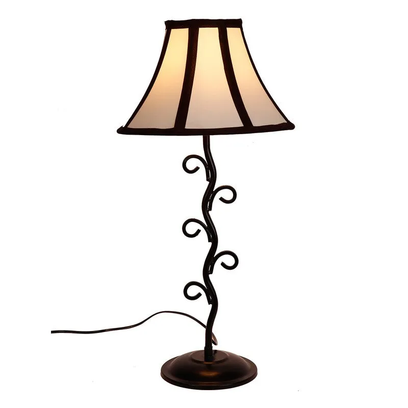 Emberraen Cotton Table Lamp With Iron Base - White media 6