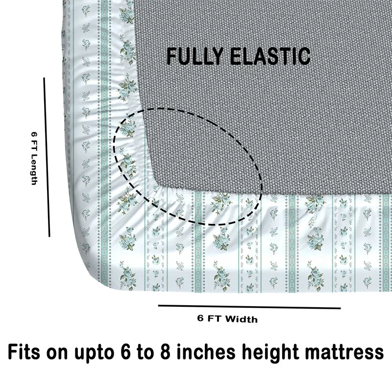Holly Fitted Microfiber Microfiber Bedsheet (Green) - 150 GSM media 6