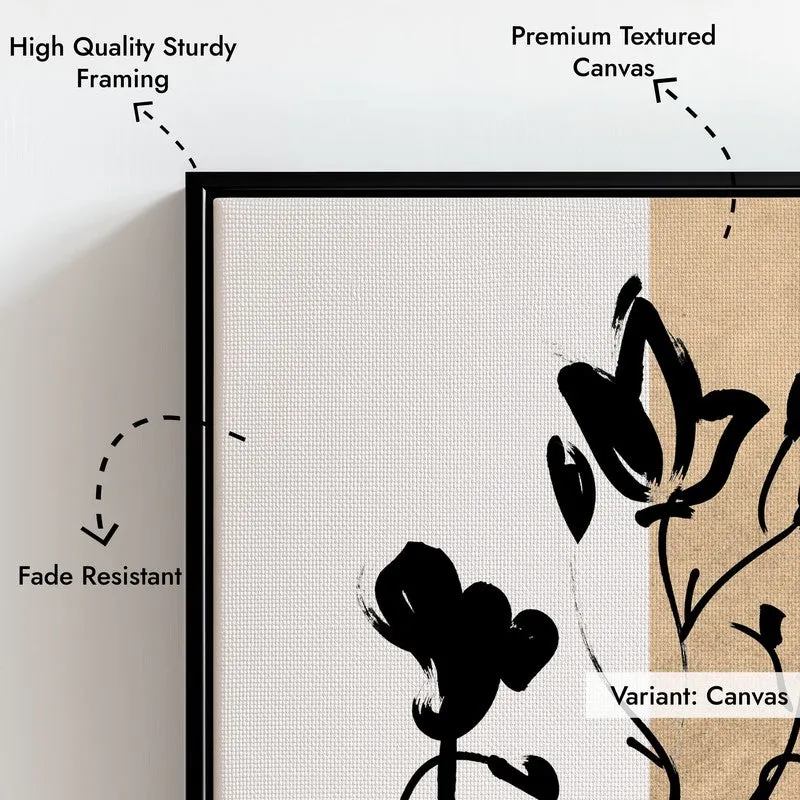 Dual Bloom Canvas Wall Painting With Black Frame media 5