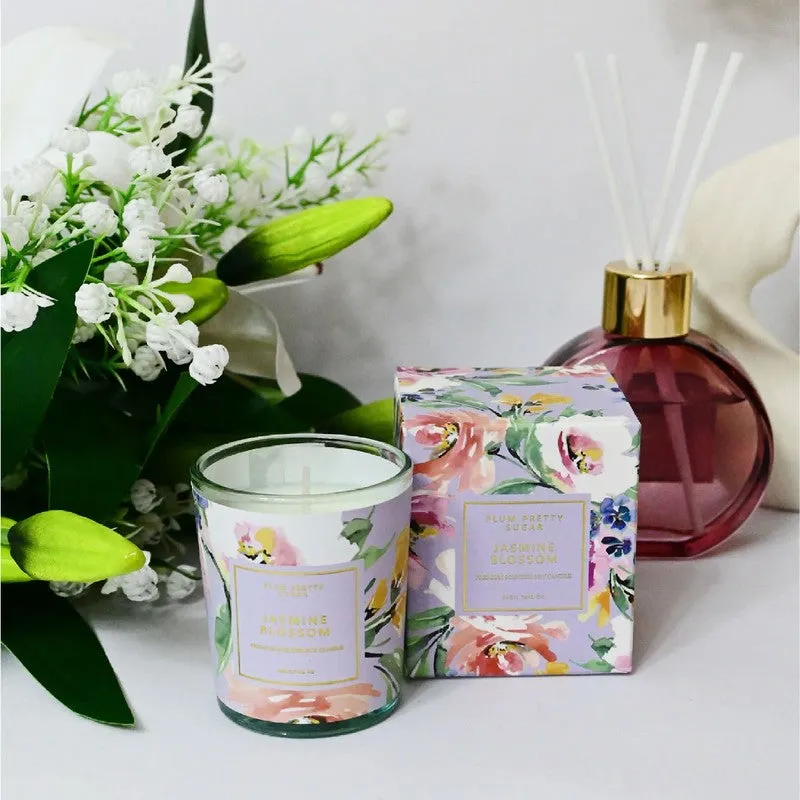 Jasmine Blossom Scented Candle Glass Jar - Set Of Two media 4