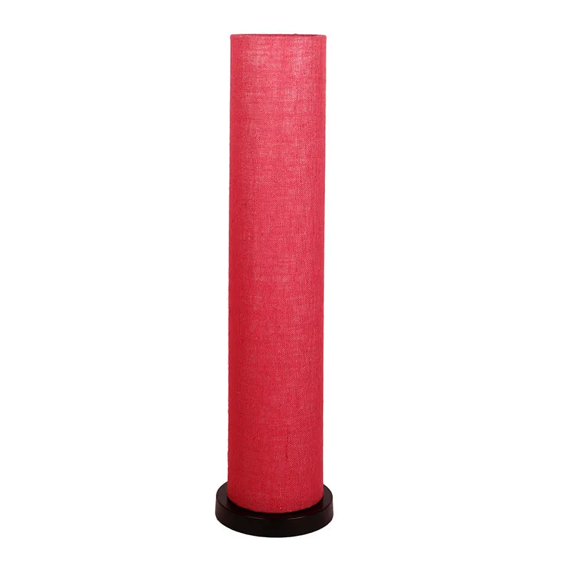 Camia Wooden Tower Floor Lamp With Jute Shade - Pink media 3