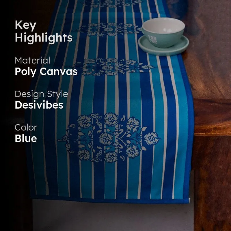 Indigo Imal Poly Canvas Table Runner media 2
