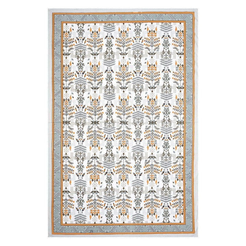 Serenza Floral Cotton Bedsheet (Blue & Yellow) - 240 TC media 5