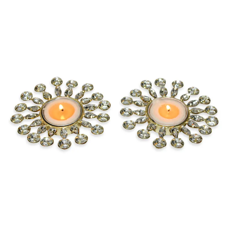 Surya Ornate Tea Light Holder (White) - Set Of Two media 5