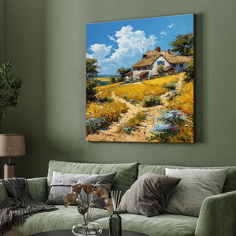 Countryside Cottage Poly Canvas Wall Painting media 4
