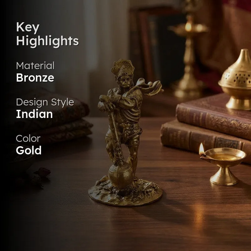 Lord Hanuman Divine Bronze Idol media 2