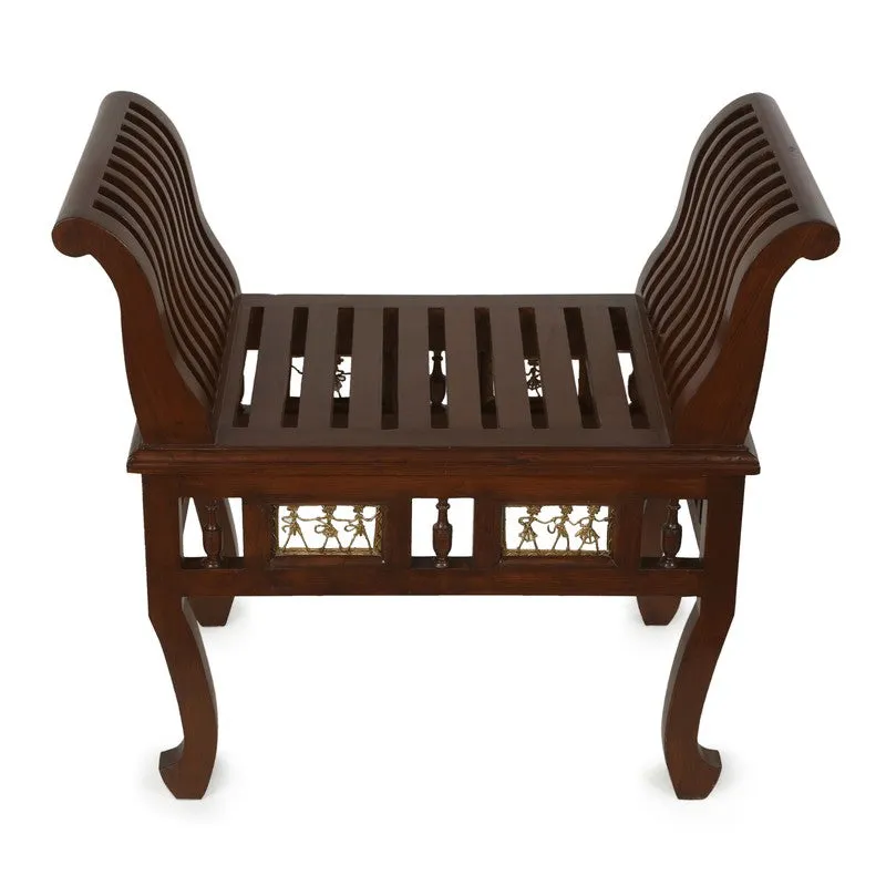 Cleo Teak wood Ottoman media 3