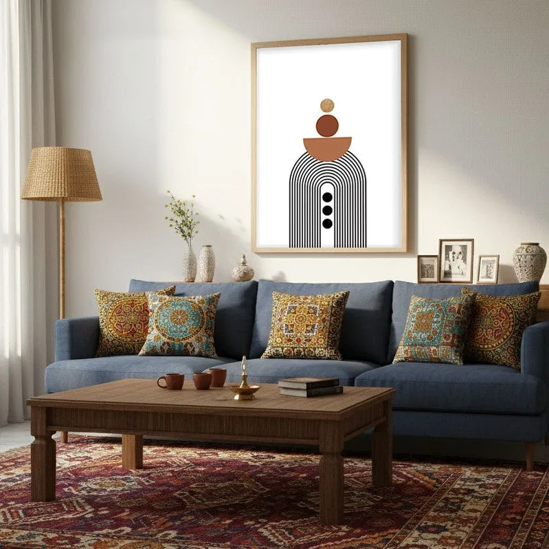 Earthen Rise Canvas Wall Painting With Brown Frame media 5