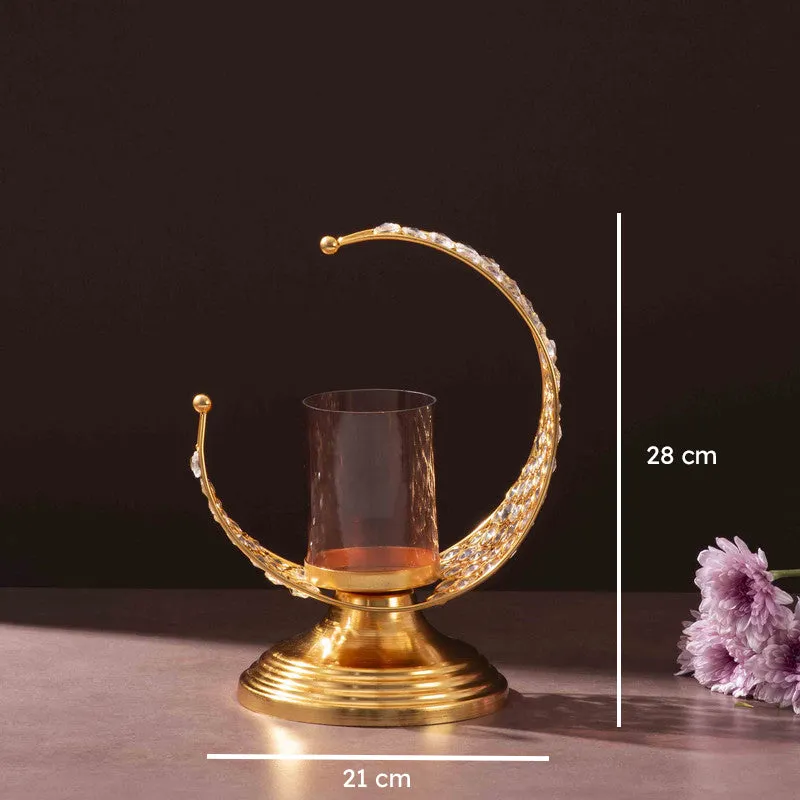 Celestial Crescent Candle Holder - Gold media 9