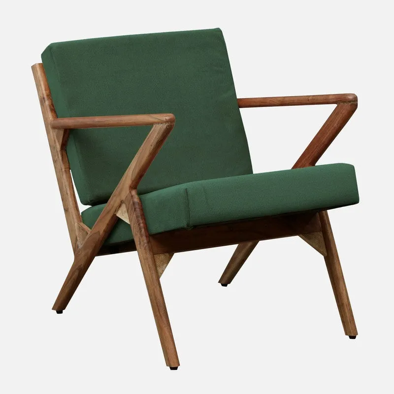 Metrona Acacia Wood Accent Chair - Green media 3