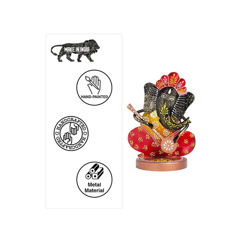 Ganesh Playing Ektara Iron Handcrafted Idol media 6