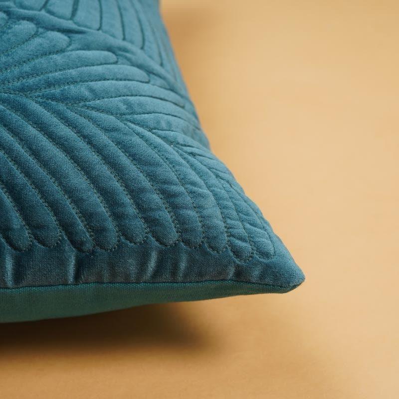 Quilted Leafy Pattern Cushion Cover- Set Of Two media 3