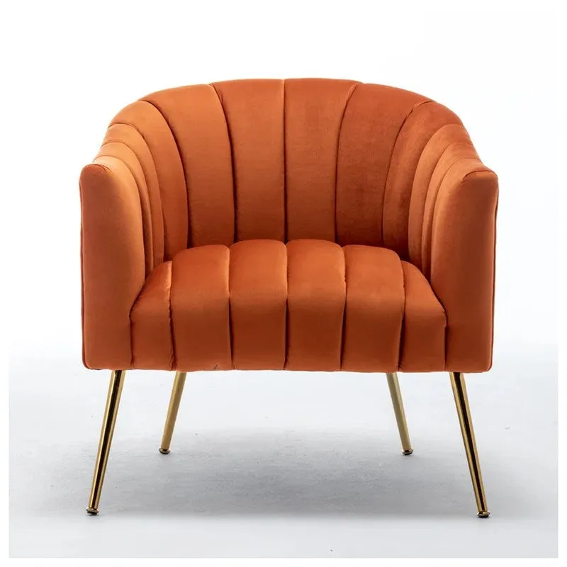 Plaino Neem Wood Accent Chair - Orange media 5
