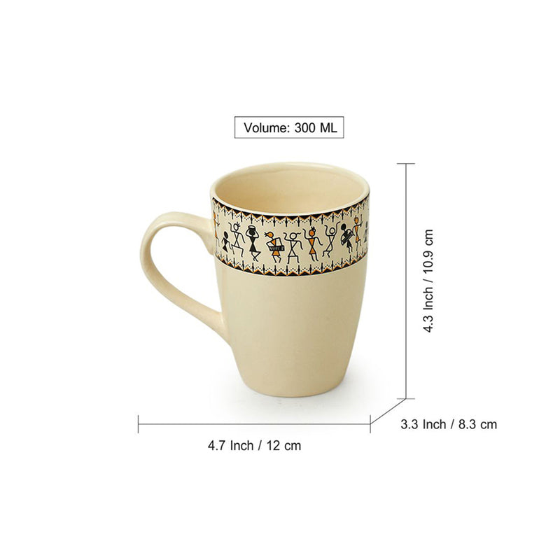 Wise Ceramic Coffee Mug (300 mL Each) - Set of Four media 6