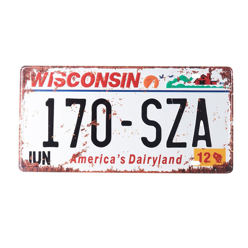 Wisconsin 170 Number Plate Retro Metal Wall Accent media 4